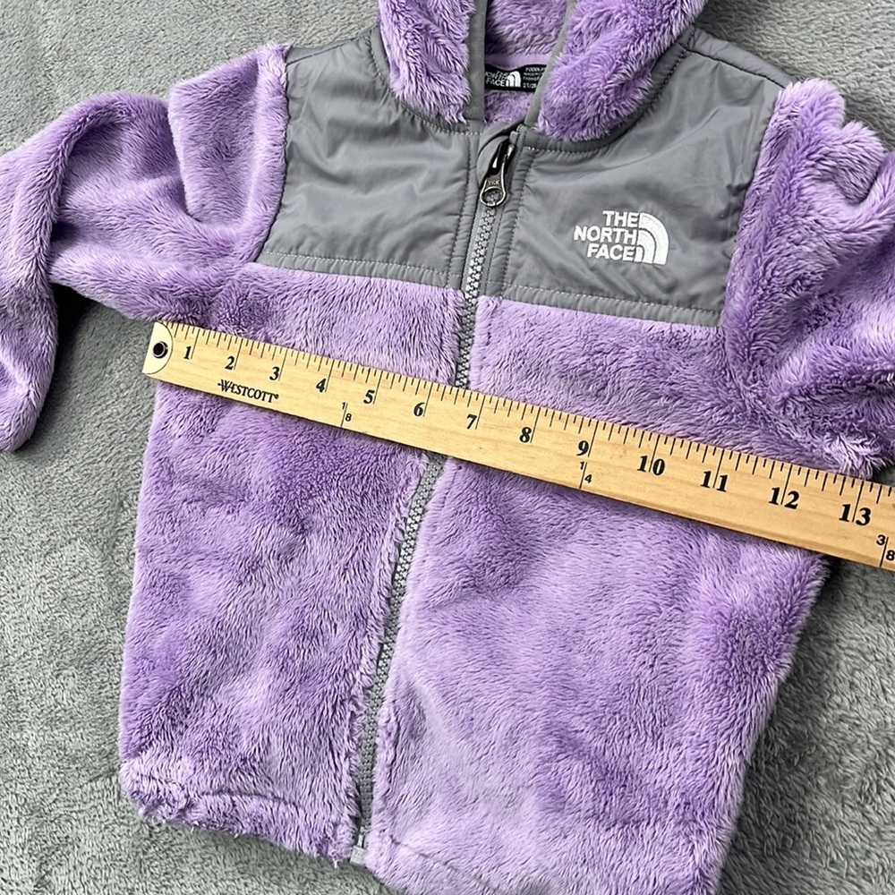 The North Face 2T Purple Gray Sherpa Fleece Full Zip Windbreaker Shacket - Picture 4 of 10